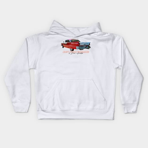 1957 Ford Fairlane 500 4 Door Hardtop Kids Hoodie by Gestalt Imagery